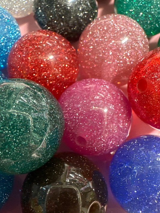 20mm Acrylic Glitter Beads 10/$4.00